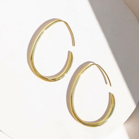 22k gold plated Hoop earring, Brass Handmade jewelry for wholesale